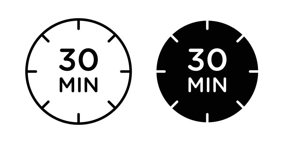 30 minutes icon vector editable eps10 Stock Illustration