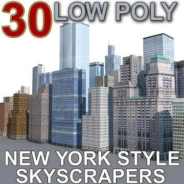 30 Newyork Style buildings 3D Model
