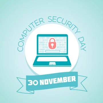30 november  Computer Security Day Stock Illustration
