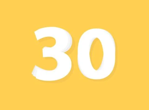 30 Number vector, modern layers design font. Eps10 illustration Stock Illustration