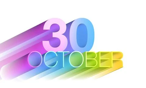 30 October calendar date. Stock Illustration