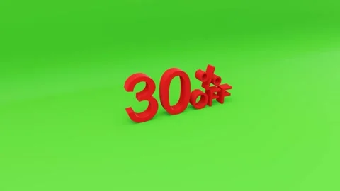 30 percent off 3D rendering Video stock 153359391