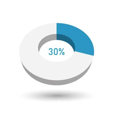 30 percent 3D vector pie chart Stock Illustration