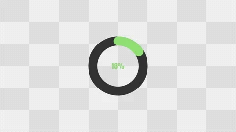 30 Percent Circular Pie Chart Progress Animation with Transparent Background Stock Footage 339581833