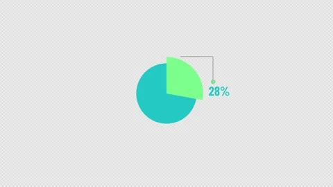30 Percent Circular Pie Chart Indicator Animation Stock Footage 343540583