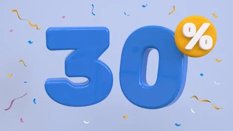 30 percent Off. Discount creative composition. 30% symbol with decorative o.. Stock Illustration