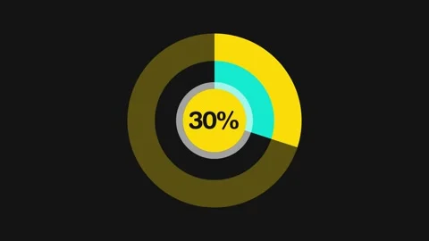 30 percent number circle pie diagram chart animated. Pie chart animated video wi Video stock 320550526