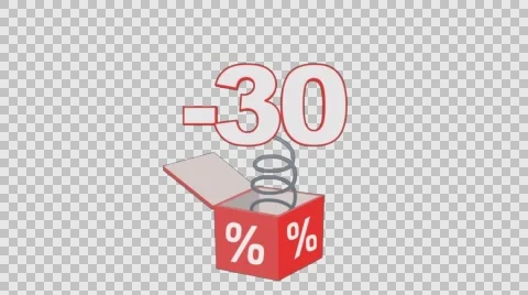 30 percent out of the box. Animated element with Alpha channel Stock Footage 56808448
