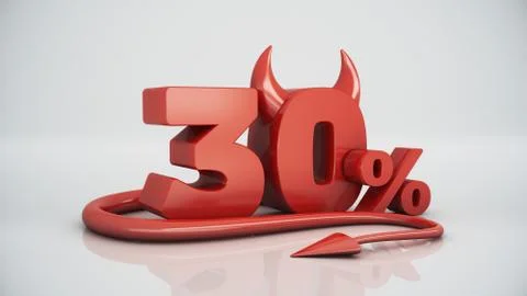 30 percent red devil Stock Illustration