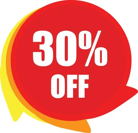 30 Percentage  Off  badge Vector Graphics Stock Illustration