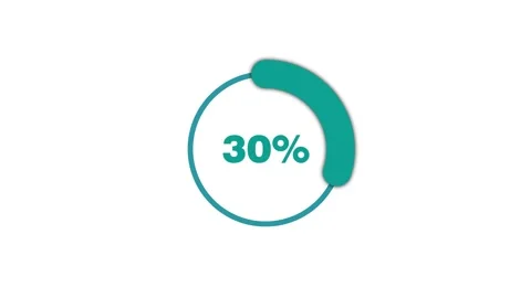 30% Pie Chart Percentage Animation Stock Footage 277035115