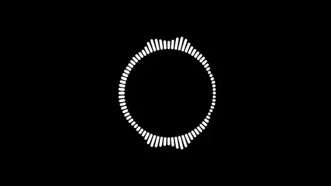 30. Pulsing Circle Sound Wave Animation. Abstract Audio Spectrum Lines White Stock Footage 317325677