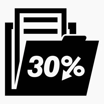 30% reduction in the value of securities. Drop in stock prices. Stock Illustration