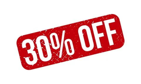 30% Off Rubber Stamp. Red 30% Off Rubber Grunge Stamp Seal Vector Illustrat.. Stock Illustration