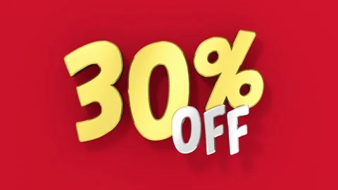 Up to 30% off sale on red background. 動画素材 267843643