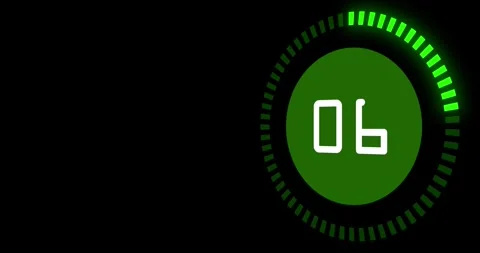 30 sec count down animation. neon color pop style counter, timer on black backro Stock Footage 297430929
