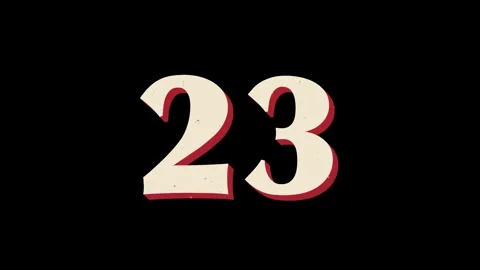 30-sec cream and red vintage print countdown on black background Stock Footage 334100071