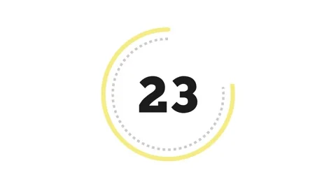 30 sec dashed (dotted) circle countdown. Soft Yellow and Grey on White bg Stock Footage 277385094