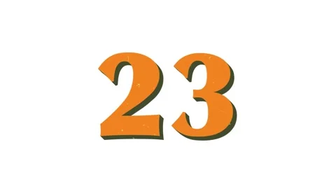 30-sec orange and olive vintage print countdown on white background Stock Footage 341710302