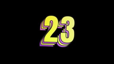 30 sec playful multi-layer countdown in yellow-purple gradient on black bg Stock Footage 325685122