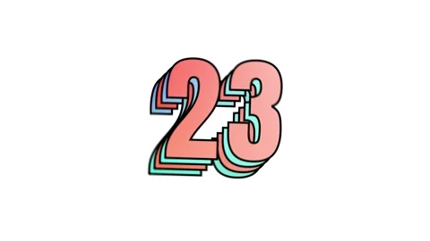 30 sec playful multi-layer countdown number in orange-blue gradient on white bg Stock Footage 328792070