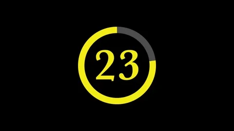 30 sec retro countdown timer with a muted yellow circle on a black background Stock Footage 312046961