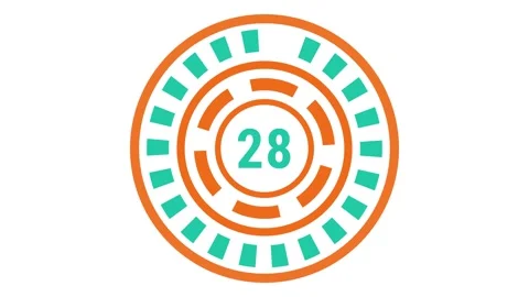 30-sec teal orange gear-style countdown on white background Stock Footage 332257641