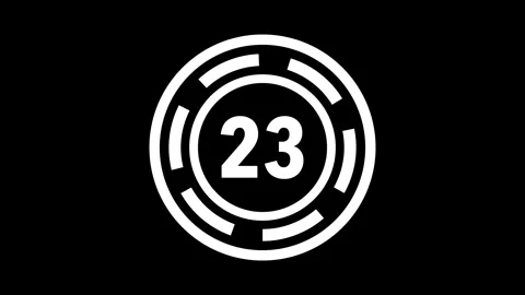 30-sec white circular countdown with rotating dashed rings on black background Stock Footage 330383031