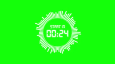 30 Second Circular Countdown Timer on Green Screen Background Stock Footage 330789099