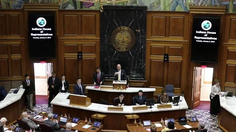 30 Second Clip of the Indiana State House of Representatives III Stock Footage 101074845