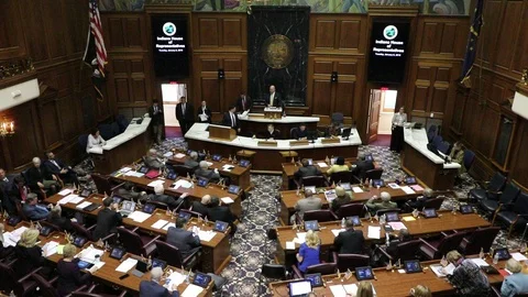 30 Second Clip of the Indiana State House of Representatives I Stock Footage 101075441