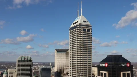 30 Second Clip of the Indianapolis Downtown Skyline II Stock Footage 101064401