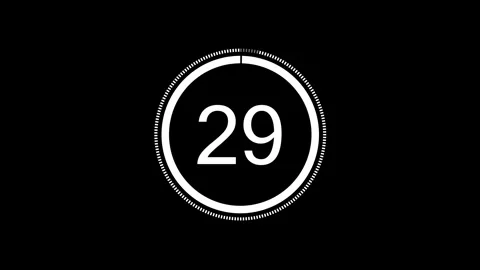 30 second countdown animation. 30 to 0 on black background Stock Footage 312692015