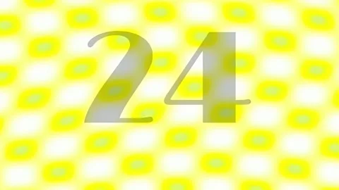 30 Second Countdown With Black Numbers on Yellow Cyan Retro Pattern 스톡 동영상 343025106