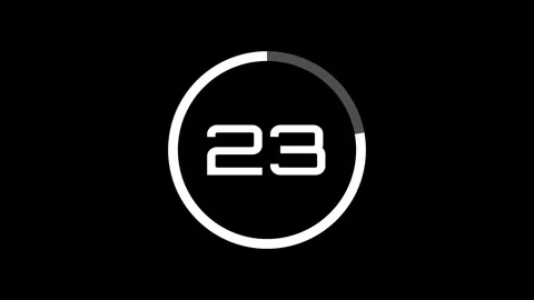 30 second countdown with circle on black background. Stock Footage 311265607