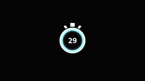 30 Second Countdown Glitch. Digital circular countdown timer Stock Footage 340009258