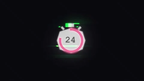 30 Second Countdown Glitch with digital distortion and futuristic noise effec Stock Footage 345620231