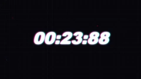 30 Second Countdown Glitch with Digital Distortion and Cyberpunk Tech Visuals Stock Footage 345620335