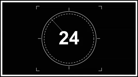 30 Second Countdown Glitch with digital distortion effects for futuristic Stock Footage 345629345