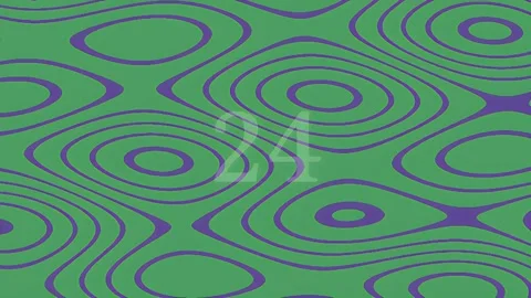 30 Second Countdown with Green Purple Topographic Contour Pattern Vídeo Stock 344846475