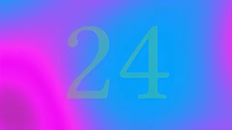 30 Second Countdown With Lime Numbers on Colorful Gradient Background Vídeos de archivo 343019033