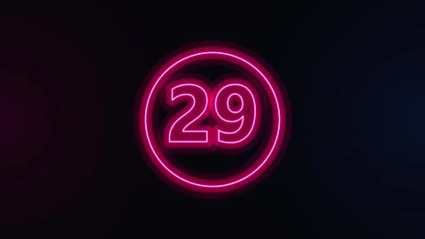 30 Second Countdown Neon. Pink neon thirty second countdown timer Stock Footage 340009834
