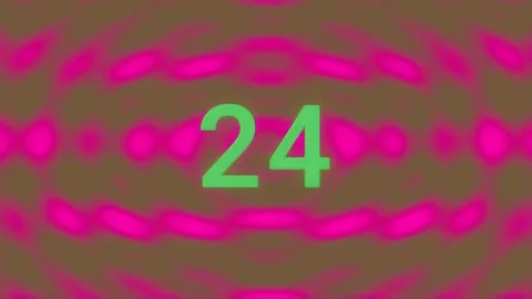 30 Second Countdown with Neon Pink Ripples and Green Numbers Stock Footage 344846473