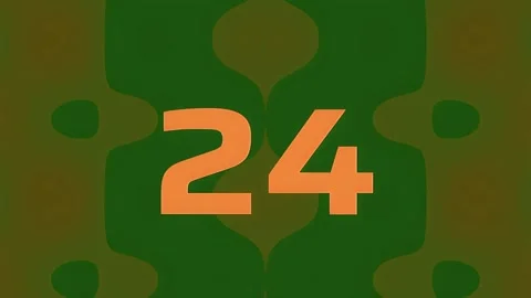 30 Second Countdown with Orange Numbers and Symmetrical Organic Pattern Stock Footage 344846477