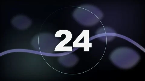 30 Second Countdown Timer - Abstract Purple Wave 4K Animation Stock Footage 340337619