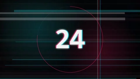 30 Second Countdown Timer - Anaglyph Static Glitch 4K Animation Stock Footage 340337954