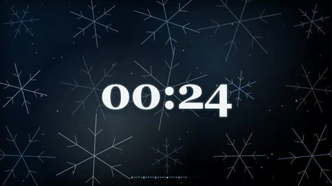 30 Second Countdown Timer - Arctic Winter Snowflake 4K Animation Stock Footage 340337654