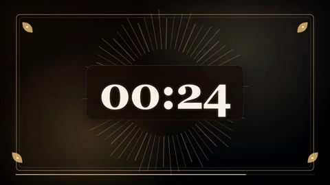 30 Second Countdown Timer - Art Deco Gold 4K Animation Stock Footage 340337628