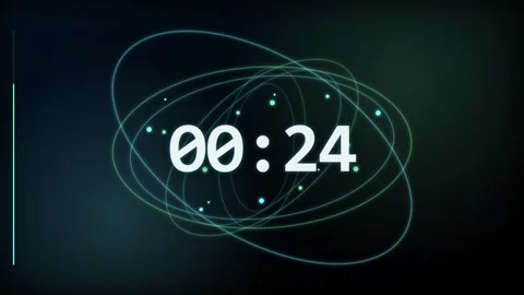 30 Second Countdown Timer - Aurora Sci-Fi HUD 4K Animation Stock Footage 340337606