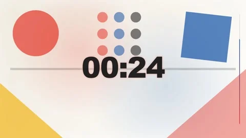 30 Second Countdown Timer - Bauhaus Geometric Shapes 4K Animation Stock Footage 340337509
